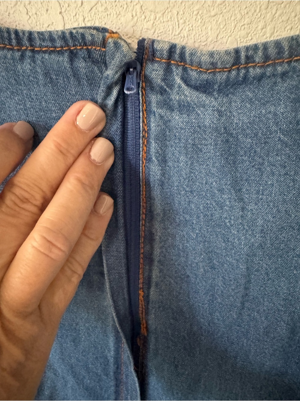 Sleeveless Denim Maxi Dress in Blue - Picture 5 of 8